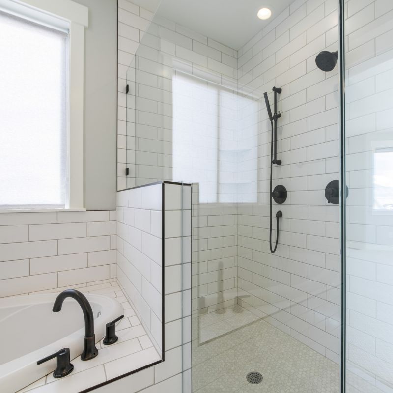 Shower with Modern Fixtures